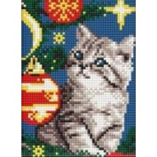 Алмазная мозаика Котенок под елкой ©art_selena_ua Ideyka