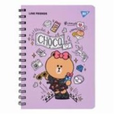 Блокнот А5 80 лист. с резинкой Line Friends Choco YES