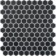 Мозаика Onix Hex Stoneglass Black 2002901/371 (31,75 мм) 30,1x29 см