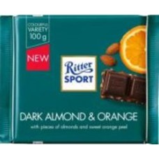 Шоколад Ritter Sport Темный с миндальным орехом и апельсином