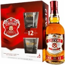 Виски Chivas Regal 12 років + 2 склянки 0,7 л