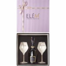 Вино игристое Elem Prosecco DOCG Valdobbiadene Superior брют белое + 2 бокала в коробке 0,75 л