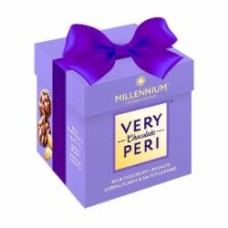 Шоколадные конфеты Millennium Very Peri с арахисом, изюмом, злаковыми хлопьями и соленой карамелью 140 г
