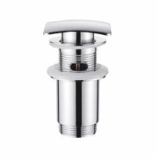Донный клапан Invena для умывальника с переливом хром квадрат Click-clack SC-B1-140