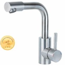 Смеситель Aquatica KT Ø 35 для раковины Г-гусак на гайке SS (KT-1A370P)