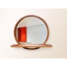 Зеркало с полкой Luxury Wood Sunrise ясень темный D600 мм Зеркало с полкой Luxury Wood Sunrise ясень темный D600 мм