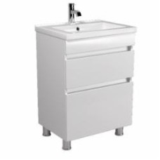 Тумба Мойдодыр Soft White 60 с умывальником Cosmopolitan 60 напольная