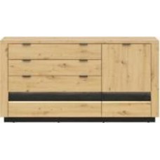 Комод BRW Ostia 1д4ш 1610x850x420 мм дуб черный/дуб артизан (S467-KOM1D4S-DASN/CABL )