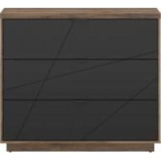 Комод BRW Forn 3ш 1060x930x425 мм черный матовый/дуб делано (S471-KOM3S-DDC/CAM )