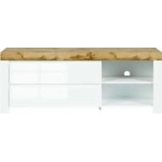 Тумба под ТВ BRW HOLTEN 1560x610x420 мм белый/белый глянец/дуб вотан (S440-RTV2S-BI/DWO/BIP)