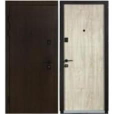 Дверь входная Revolut Doors В-82 (квадро) Гладка/191 венге темный / дуб полярный 2050x850 мм левая
