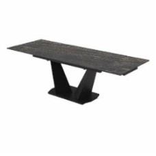 Стол обеденный Aqua Rodos Луара Laminam Naturali Noir Desir (3 мм) 1600х900х760 черный/мрамор черный (АР000081623)