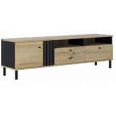 Тумба под ТВ Світ Меблів 1Д2Ш Тео 1650x490x400 мм антрацит/дуб артизан