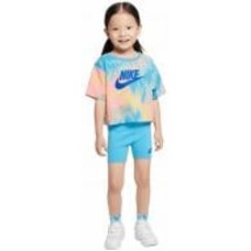 Комплект детской одежды Nike BOXY TEE & BIKE SHORT SET 36K457-F85 р.4 разноцветный