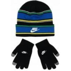 Комплект шапка+перчатки Nike MULTI STRIPE BEANIE SET 9A3047-023 р.one size черный Комплект шапка+перчатки Nike MULTI STRIPE BEANIE SET 9A3047-023 р.one size черный