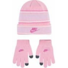Комплект шапка+перчатки Nike MULTI STRIPE BEANIE SET 9A3047-A0W р.one size розовый Комплект шапка+перчатки Nike MULTI STRIPE BEANIE SET 9A3047-A0W р.one size розовый