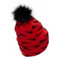Шапка Nike K NK PEAK BEANIE POM FJ6306-633 р.one size красный