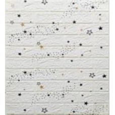 3D-панель Sticker Wall кирпич + звезды белый 700х770х5 мм (21)
