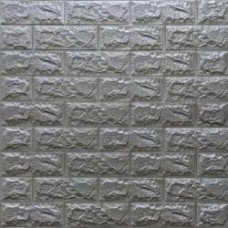 3D-панель с ПВХ самоклеящаяся Sticker Wall кирпич серебро 700х770х3 мм (17-3)