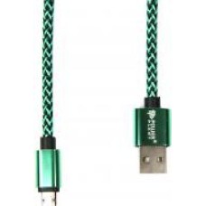 Кабель PowerPlant USB – microUSB 1 м зеленый (CA910229)