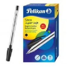 Ручка шариковая Pelikan Stick Super Soft 1 мм черная 12 шт./уп. 804370-12