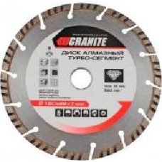 Диск алмазный отрезной GRANITE Segmented Turbo 180x3,0x22,2 бетон, камень, кирпич, гранит, песчаник, керамика 9-01-180