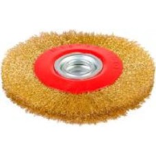 Щетка дисковая D200х32 мм MasterTool из латунированной рифленой проволоки 19-9220