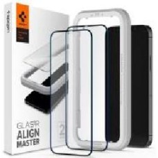 Защитное стекло Spigen для для Apple iPhone 12 mini Glas tR ALM FC (2Pack) Black/Clear (AGL01812)