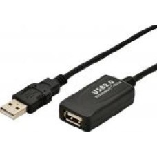 Адаптер Digitus USB 2.0 (AM/AF) 25 м черный (DA-73103)