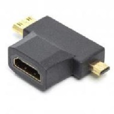 Переходник PowerPlant HDMI (F) – mini HDMI (M)/micro HDMI (M) черный (CA912056)