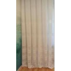 Тюль Лён Скарлайн с мережкой и атласной полосой 600x250 бежевый Декор-ін