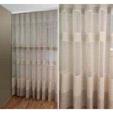 Тюль Лён с полоской Флорида 500x290 бежевый Декор-ін