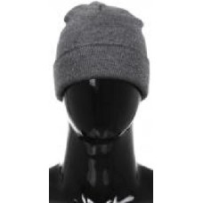 Шапка подвійна з відворотом напіввовняна серый