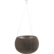 Горшок пластиковый COZIES M круглый 9,4 л коричневый