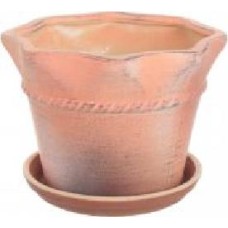 Горшок Viet Thanh Ceramic с блюдцем мешочек 26х18 см VT.9811-1 фигурный коричневый