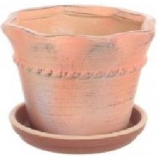 Горшок Viet Thanh Ceramic с блюдцем мешочек 22х14 см см VT.9811-2 фигурный коричневый