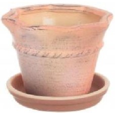 Горшок Viet Thanh Ceramic с блюдцем мешочек 15х11 см VT.9811-3 фигурный коричневый