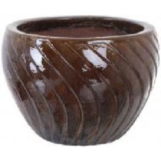 Кашпо Viet Thanh Ceramic завиток 50х36 см VT.10944-1 круглый коричневый