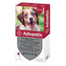 Капли Bayer Advantix для собак от блох и клещей на холку 10-25 кг 2,5 мл (за 1 п-тку, 4 в уп.) шт. 2,5 мл