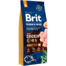 Корм Brit Premium Едалт М для взрослых собак средних пород с курицей, 15 кг,