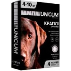 Капли UNiCUM Premium от блох и клещей на холку для собак массой 4-10 кг (UN-008) шт.