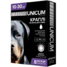 Капли UNiCUM от блох, клещей и гельминтов на холку для собак Unicum premium + 10-30 кг шт.