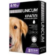 Капли UNiCUM от блох, клещей и гельминтов на холку для собак Unicum premium + 4-10 кг шт.