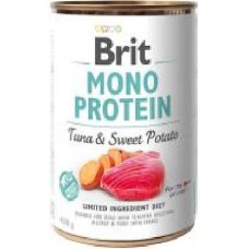 Консерва для всех пород Brit Care Mono Protein с з тунцо та сладкой картошкой, 400г, для собак мясо и субпродукты животного происхождения. 400 г