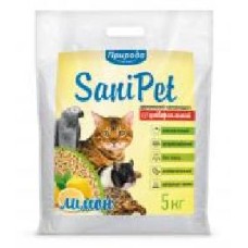 Наполнитель Природа для кошачьего туалета Sani Pet, древесный, лимон, 5 кг