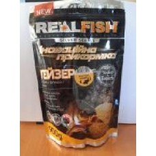 Прикормка RealFish 900 г кукуруза/ карамель Гейзер