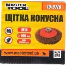 Щетка конусная D 100 М14 MasterTool из латунированной рифленой проволоки 19-8110