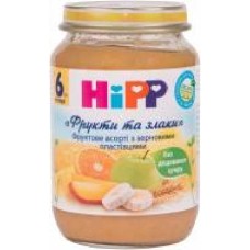 Пюре Hipp Фрукты и зерно Фруктовое ассорти с зерновыми хлопьями 190 г 9062300108665, 9062300132332