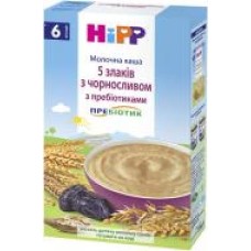 Каша молочная Hipp от 6 месяцев 5 злаков с черносливом и пребиотиками 250 г