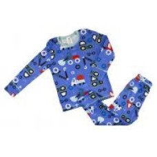 Пижама детская для мальчика Luna Kids трактор р.92-98 синий с рисунком